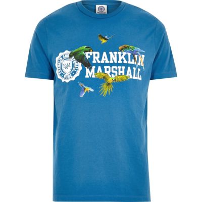 Blue Franklin & Marshall bird print t-shirt